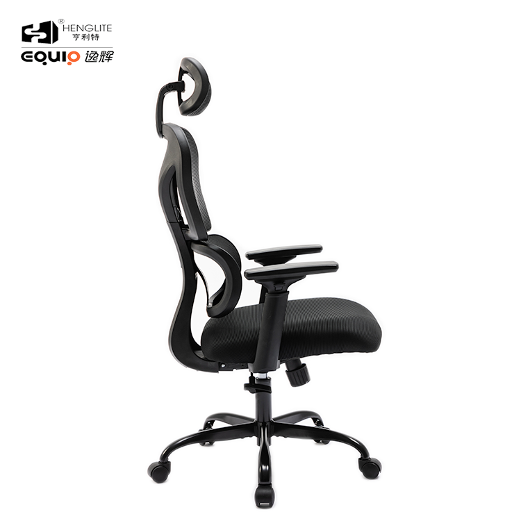 9070 Black Metal Base 320 Black EQ9070 High Back Ergonomic Mesh Chair