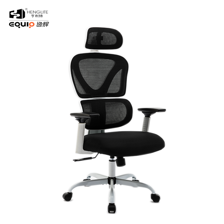 9070 White Metal Base 320 White EQ9070 High Back Ergonomic Mesh Chair