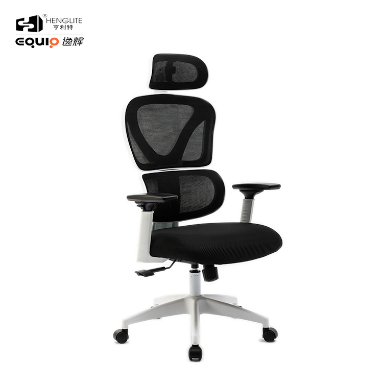 9070 White Nylon Base 320 White EQ9070 High Back Ergonomic Mesh Chair