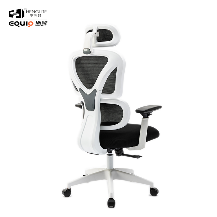 9070 White Nylon Base 320 White EQ9070 High Back Ergonomic Mesh Chair