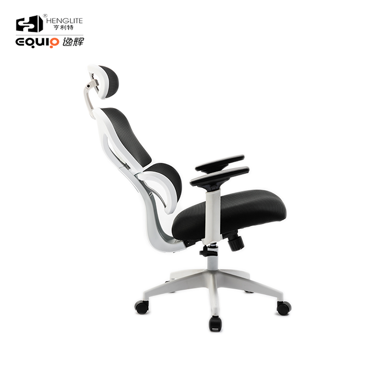 9070 White Nylon Base 320 White EQ9070 High Back Ergonomic Mesh Chair