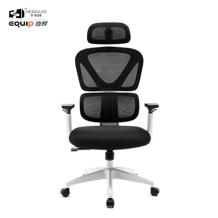 9070 White Nylon Base 320 White EQ9070 High Back Ergonomic Mesh Chair