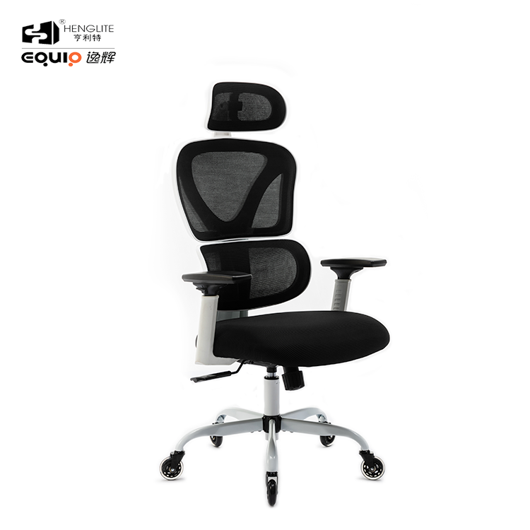 9070 White Metal Base 320 With Racing Wheel White EQ9070 High Back Ergonomic Mesh Chair