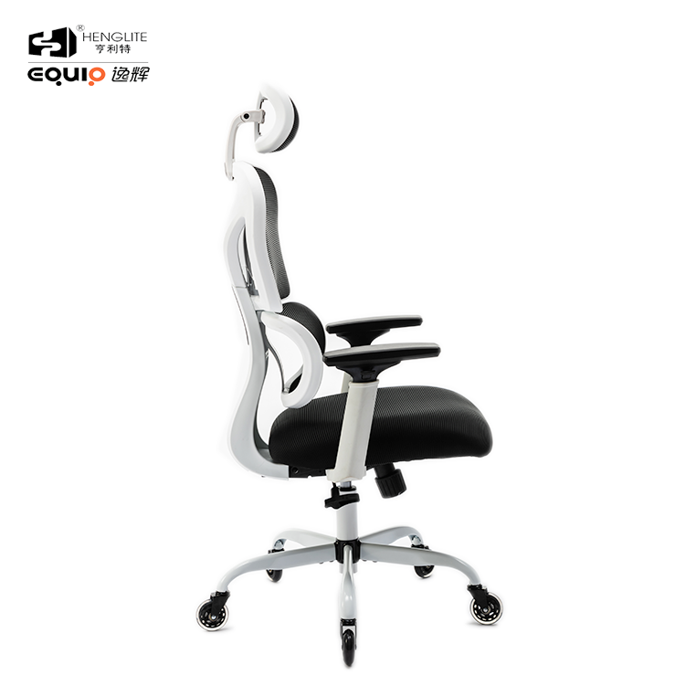 9070 White Metal Base 320 With Racing Wheel White EQ9070 High Back Ergonomic Mesh Chair