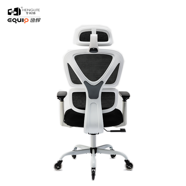 9070 White Metal Base 320 With Racing Wheel White EQ9070 High Back Ergonomic Mesh Chair