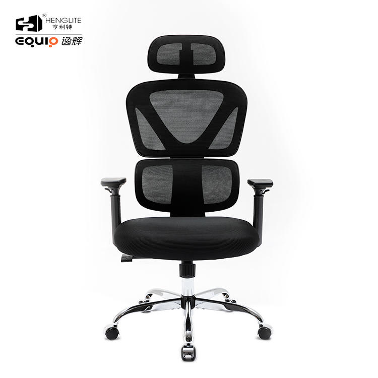 9070 Sliver Chromed Base 320 Black EQ9070 High Back Ergonomic Mesh Chair