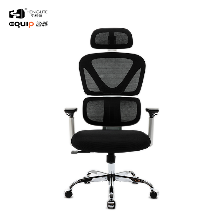 9070 Sliver Chromed Base 320 White EQ9070 High Back Ergonomic Mesh Chair