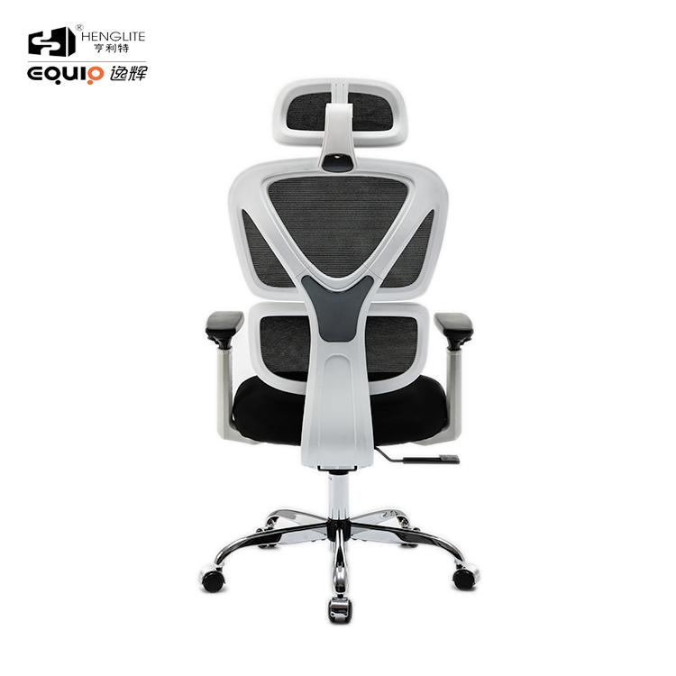 9070 Sliver Chromed Base 320 White EQ9070 High Back Ergonomic Mesh Chair