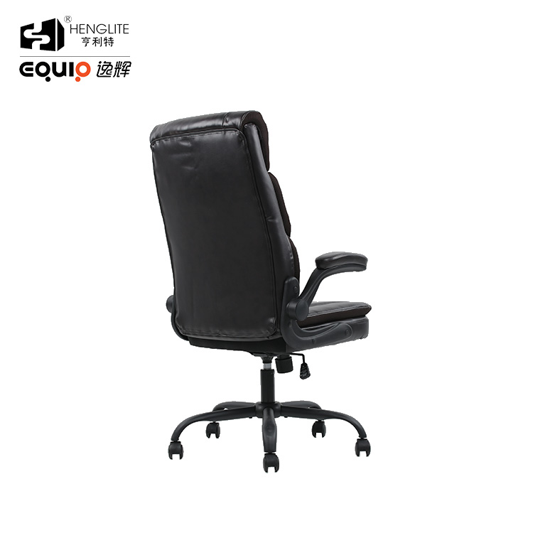 Black EQ5039 Double Cushion High Back Leather Chair