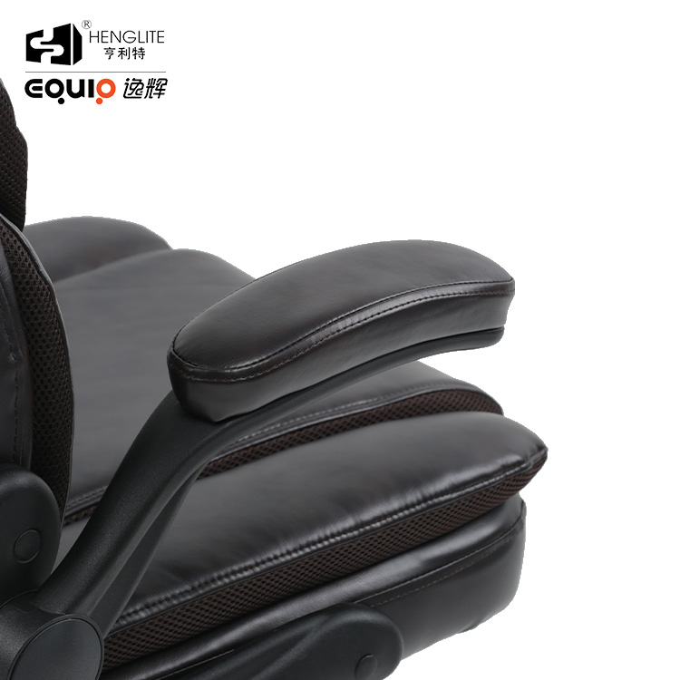 Black EQ5039 Double Cushion High Back Leather Chair