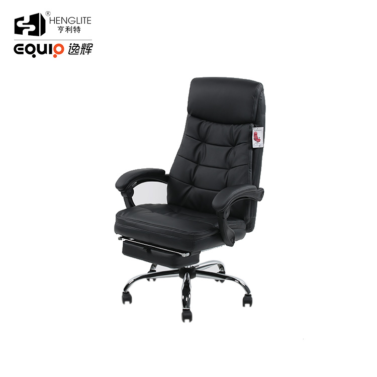 Black EQ5082 Big Size Office Chair With Footrest