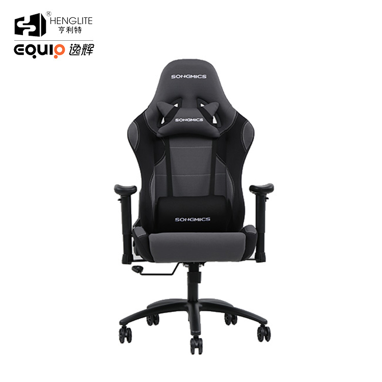 Black EQ7021 Soft Material PU Surface Racing Gaming Chair