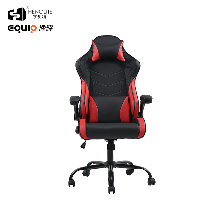 Red Black EQ7055 Ergonomic Soft Rebound Gaming Chair