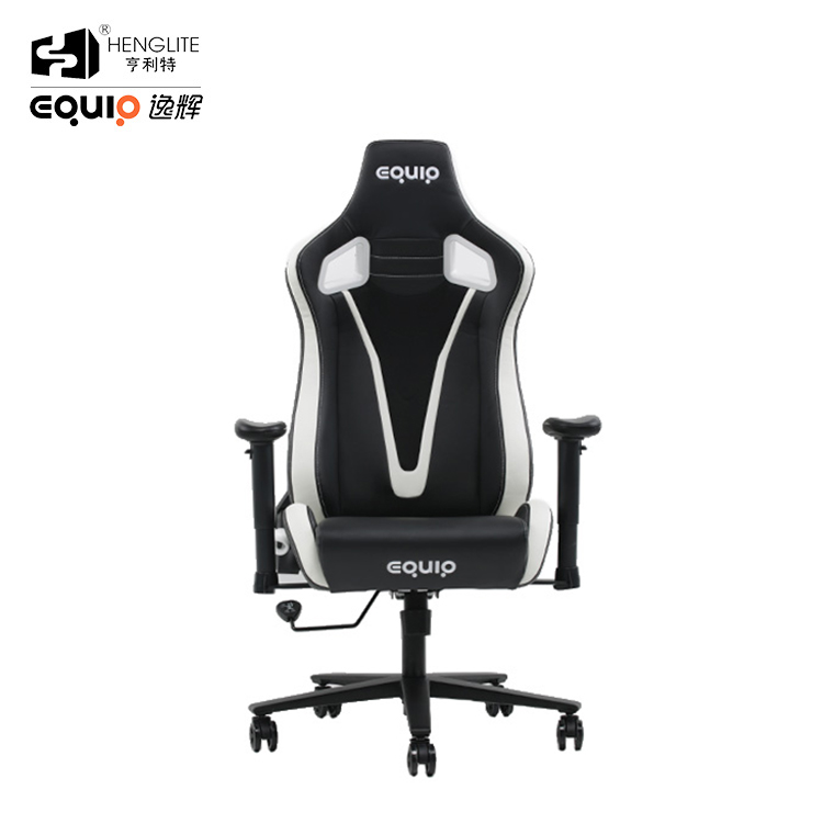 White Black  EQ7088 Frog Base 2D Armrest Ergonomic Gaming Chair